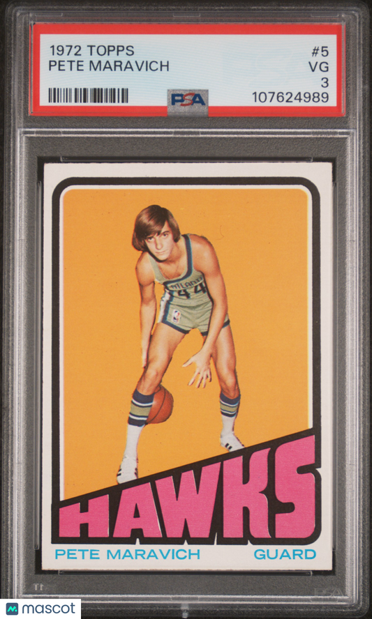 1972 Topps Basketball Pete Maravich #5 PSA 3