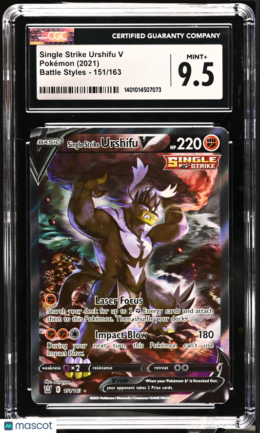 Single Strike Urshifu V 2021 Pokemon Battle Styles #151/163 Ultra Rare CGC 9.5