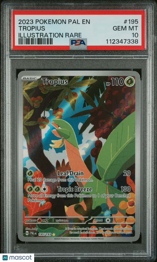 2023 Pokemon TCG Tropius Paldea Evolved #195 PSA 10