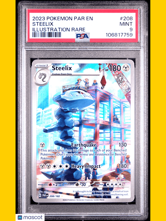 Pokemon TCG Steelix 2023 Pokemon Par EN-Paradox Rift #208 Illustration Rare PSA 9
