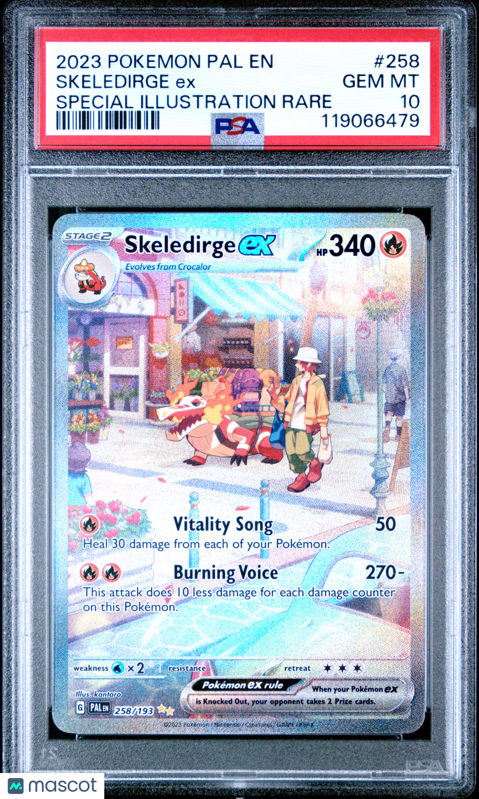 2023 Pokemon—Skeledirge ex #258/193 Paldea Evolved—SIR Holo PSA 10