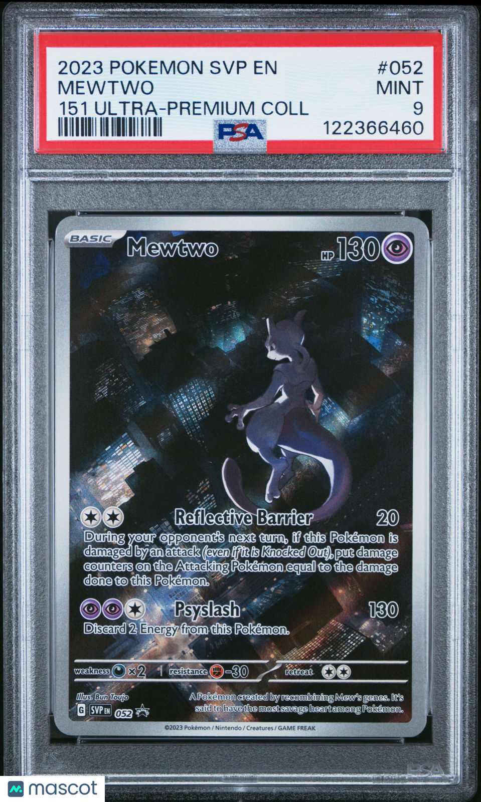 2023 Pokemon—Mewtwo #052 Scarlet & Violet Promo Cards—BSP Foil PSA 9