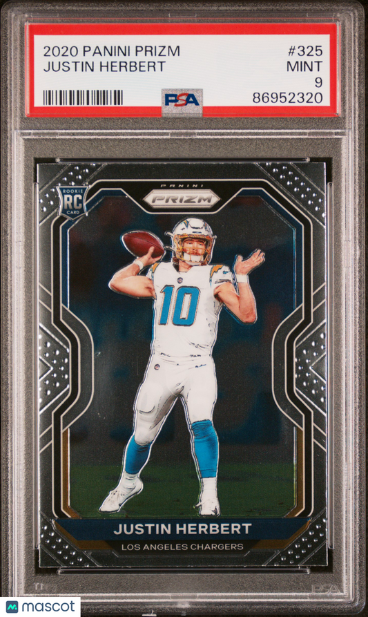 2020 Panini Prizm Football Justin Herbert #325 PSA 9