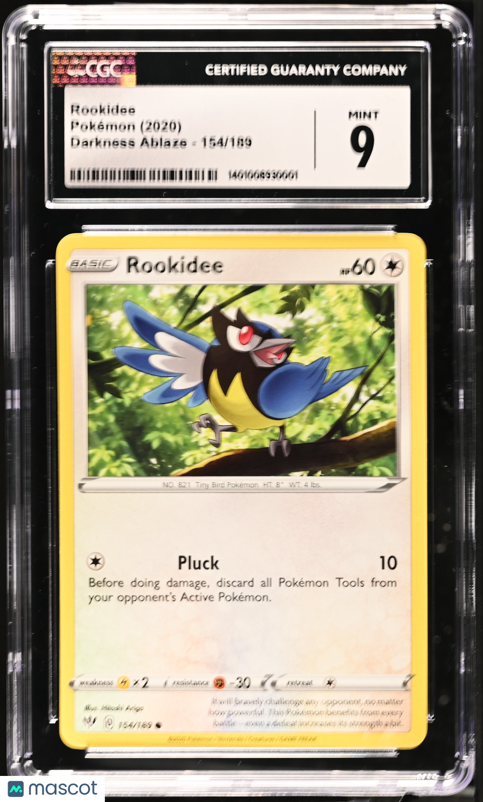 Rookidee 2020 Pokemon Darkness Ablaze #154/189 CGC 9