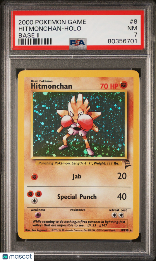 Hitmonchan 2000 Pokemon Game Base II #8 Base II PSA 7