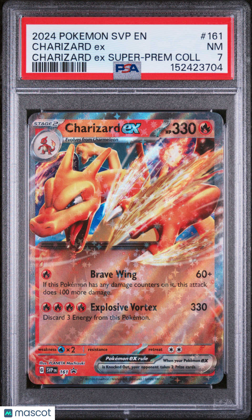2024 Pokemon—Charizard ex #161 Scarlet & Violet Promo—Black Star Promo PSA 7