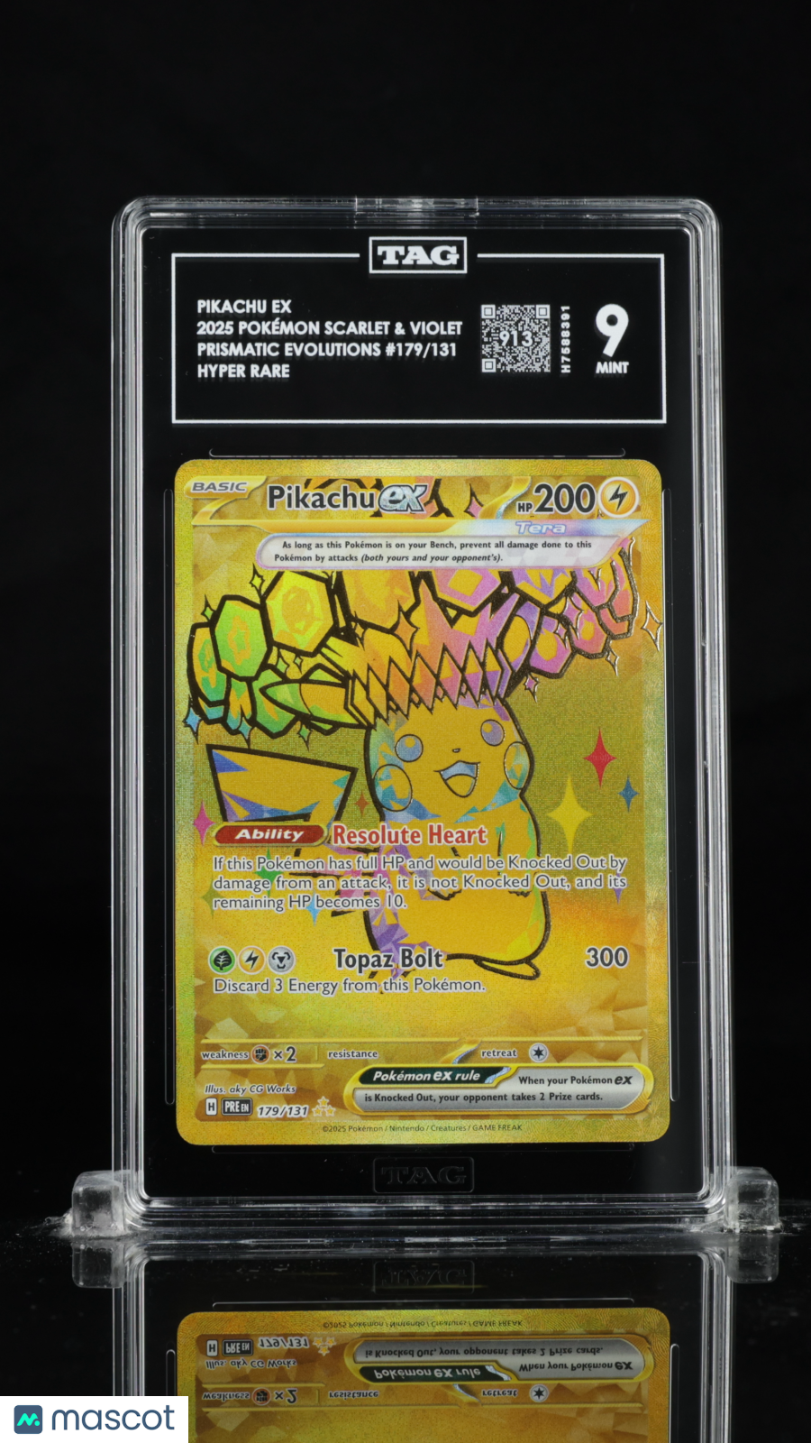 2025 Pokemon—Pikachu ex #179/131 Prismatic Evolutions— TAG 9