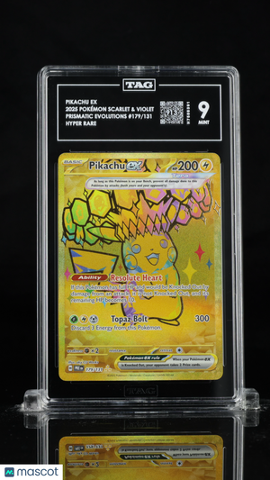 2025 Pokemon—Pikachu ex #179/131 Prismatic Evolutions— TAG 9
