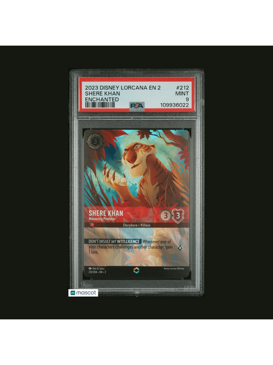 Shere Khan 2023 Disney Lorcana EN 2-Rise Of The Floodborn #212 Enchanted PSA 9 - Papa Joey's Collectibles