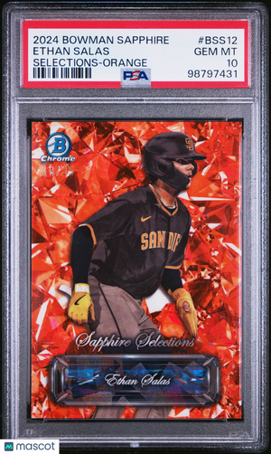 2024 Bowman Sapphire Ed. Sapphire Select—Ethan Salas #BSS12 Orange 18/25—PSA 10