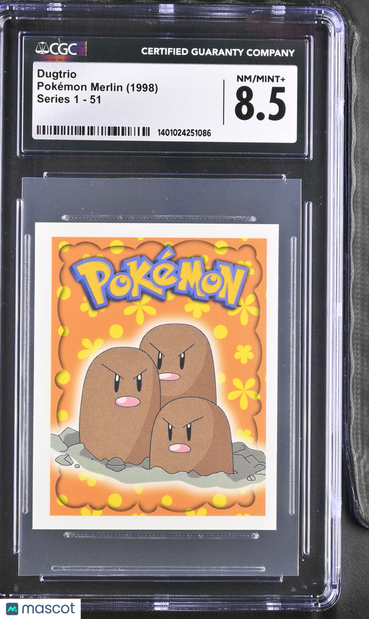 1998 Merlin Series 1 Pokémon Merlin Dugtrio #51 CGC 8.5