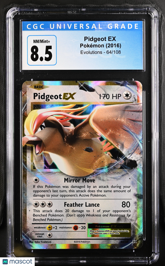 Pidgeot EX 2016 Pokemon Evolutions #64/108 CGC 8.5
