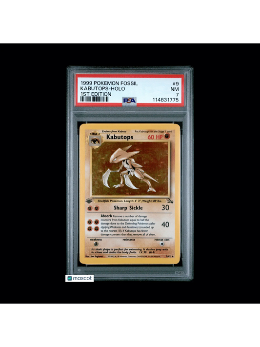 1999 Pokemon Kabutops Fossil #9 1ST Edition PSA 7 - Papa Joey's Collectibles