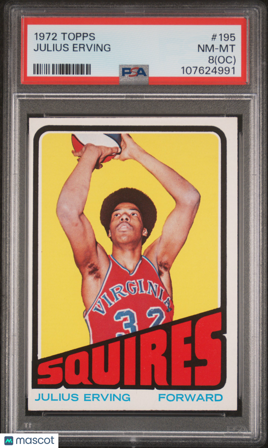 1972 Topps Basketball Julius Erving Oc #195 PSA 8