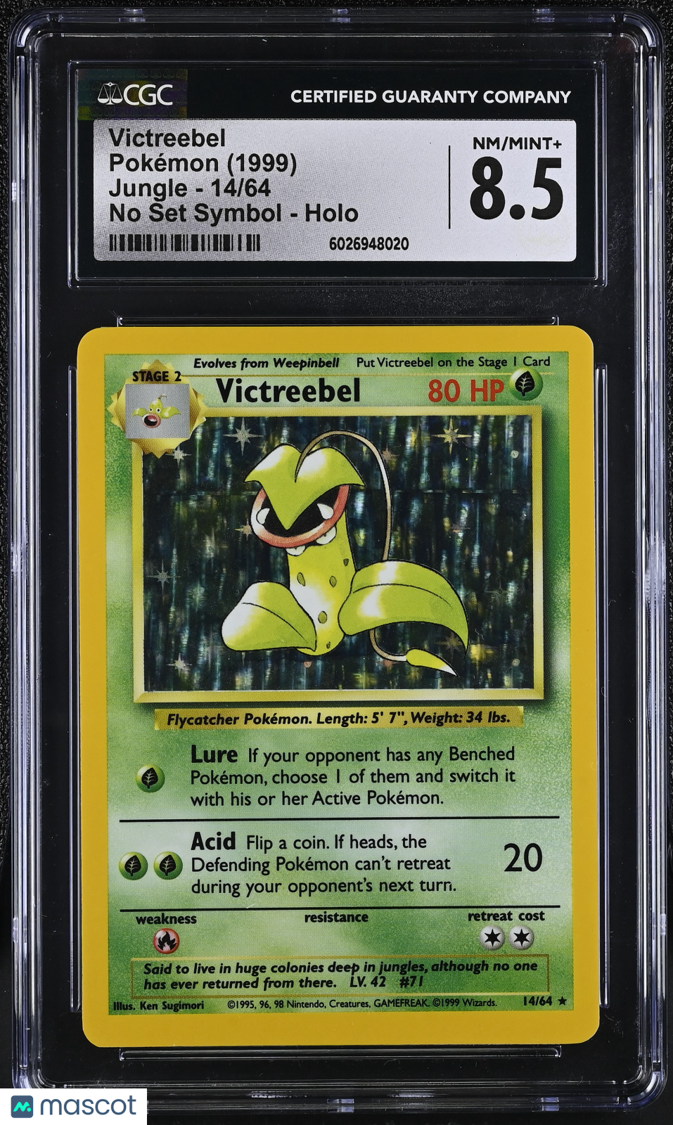 1999 Pokemon—Victreebel #14 Jungle— Holo CGC 8.5
