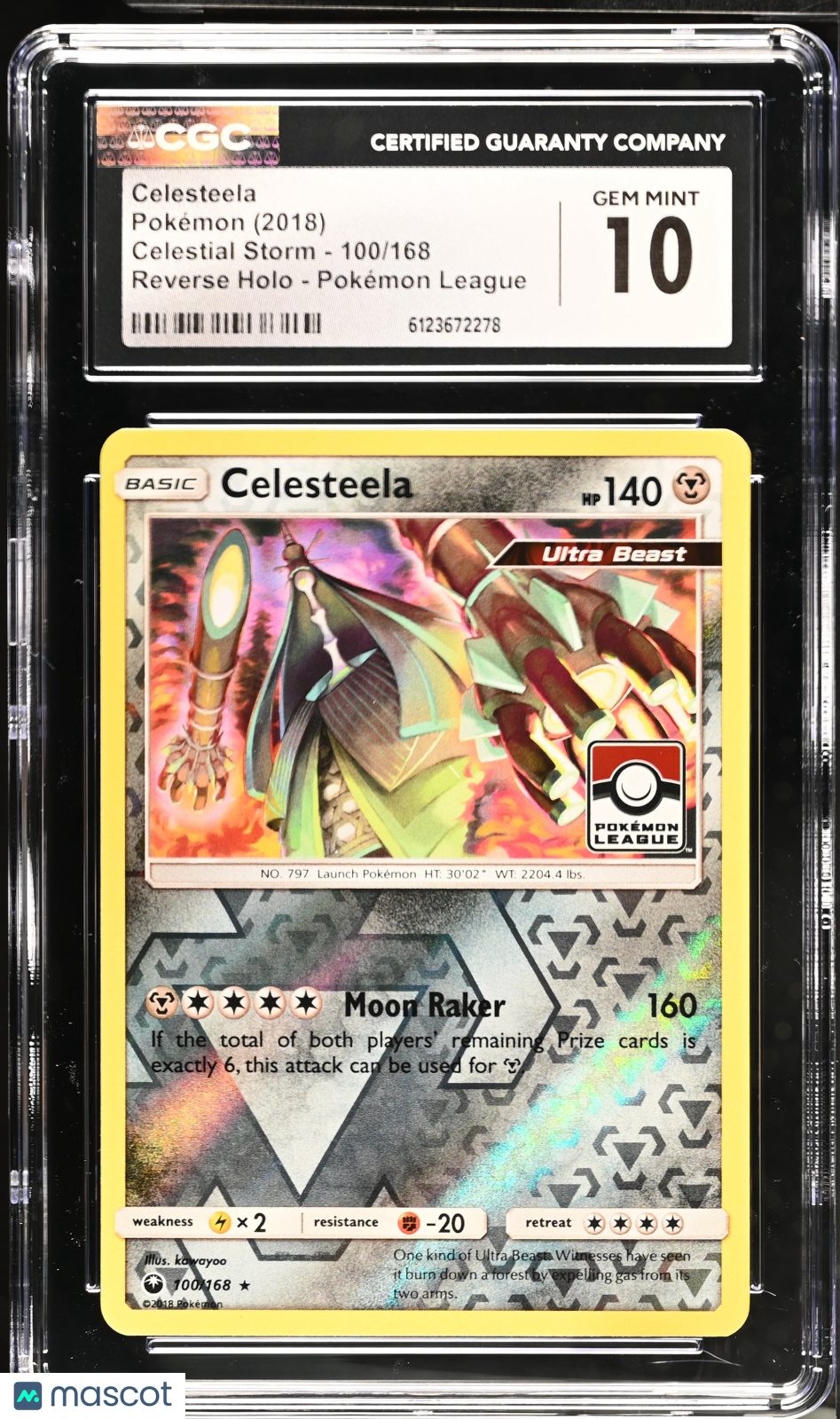 2018 Pokemon—Celesteela #100 Celestial Storm—(Stamped) 100/168 CGC 10
