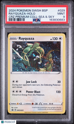 2024 Pokemon—Rayquaza #029 Sword & Shield—Black Star Promo Holo PSA 9