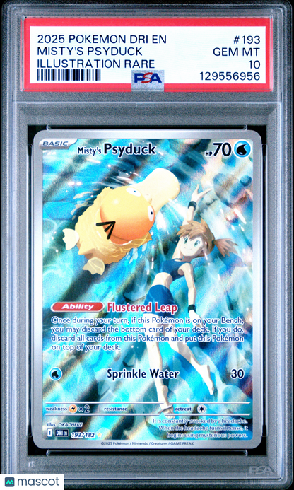 2025 Pokemon—Misty's Psyduck #193/165 Destined Rivals—Illustration Rare PSA 10