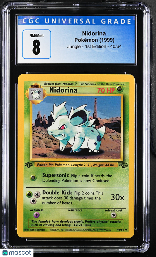 Nidorina 1999 Pokemon Jungle #40/64 1st Edition CGC 8