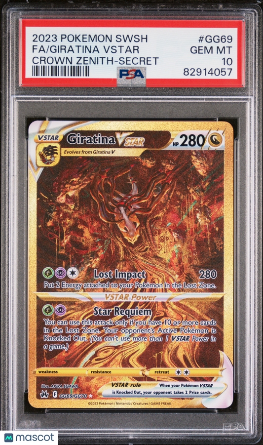 2023 Pokemon TCG Giratina Vstar Crown Zenith #GG69 Crown Zenith-Secret PSA 10