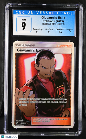 2019 Pokemon—Giovanni's Exile #67/68 Hidden Fates—Ultra Rare Holo CGC 9