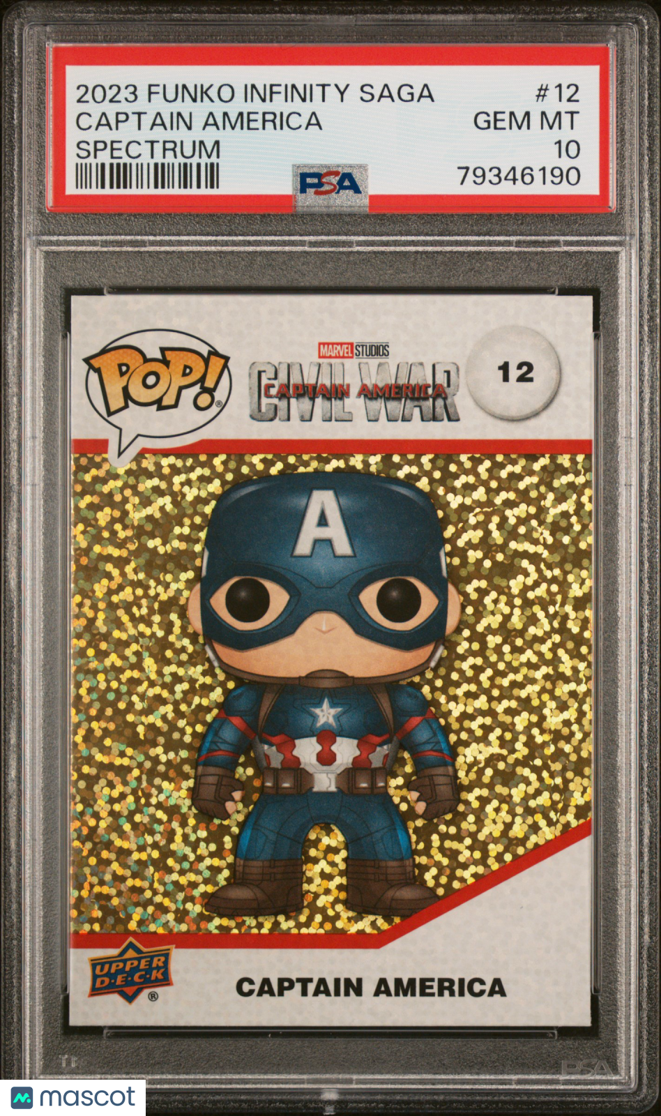 2023 Upper Deck Funko Infinity Saga Marvel—Captain America #12 Spectrum— PSA 10