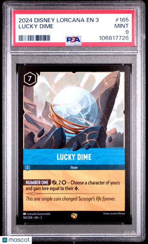 2024 Disney Lorcana—Lucky Dime #165 Into The Inklands—Legendary Nonfoil PSA 9
