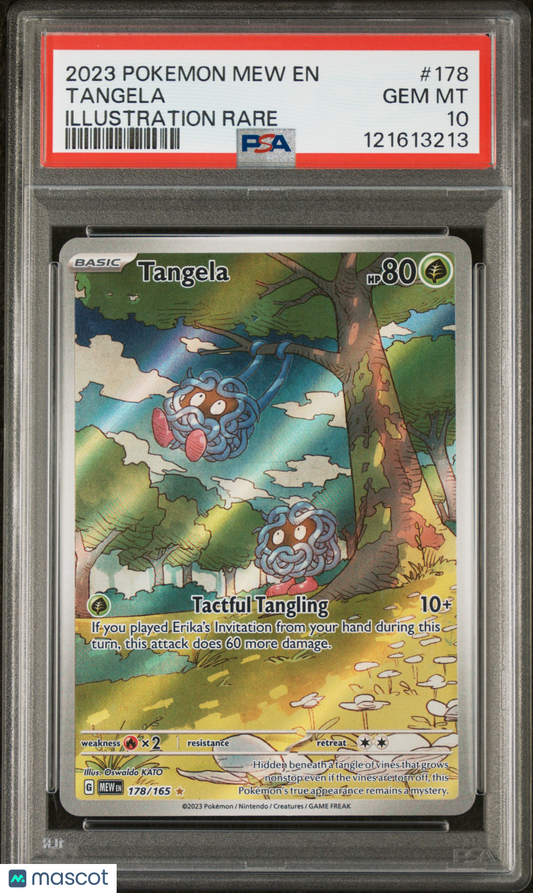 Tangela 2023 Pokemon Mew EN-151 #178 Illustration Rare PSA 10