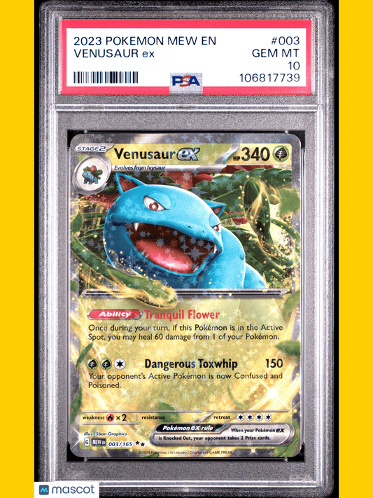 Pokemon TCG Venusaur EX 2023 Pokemon Mew EN-151 #003 PSA 10