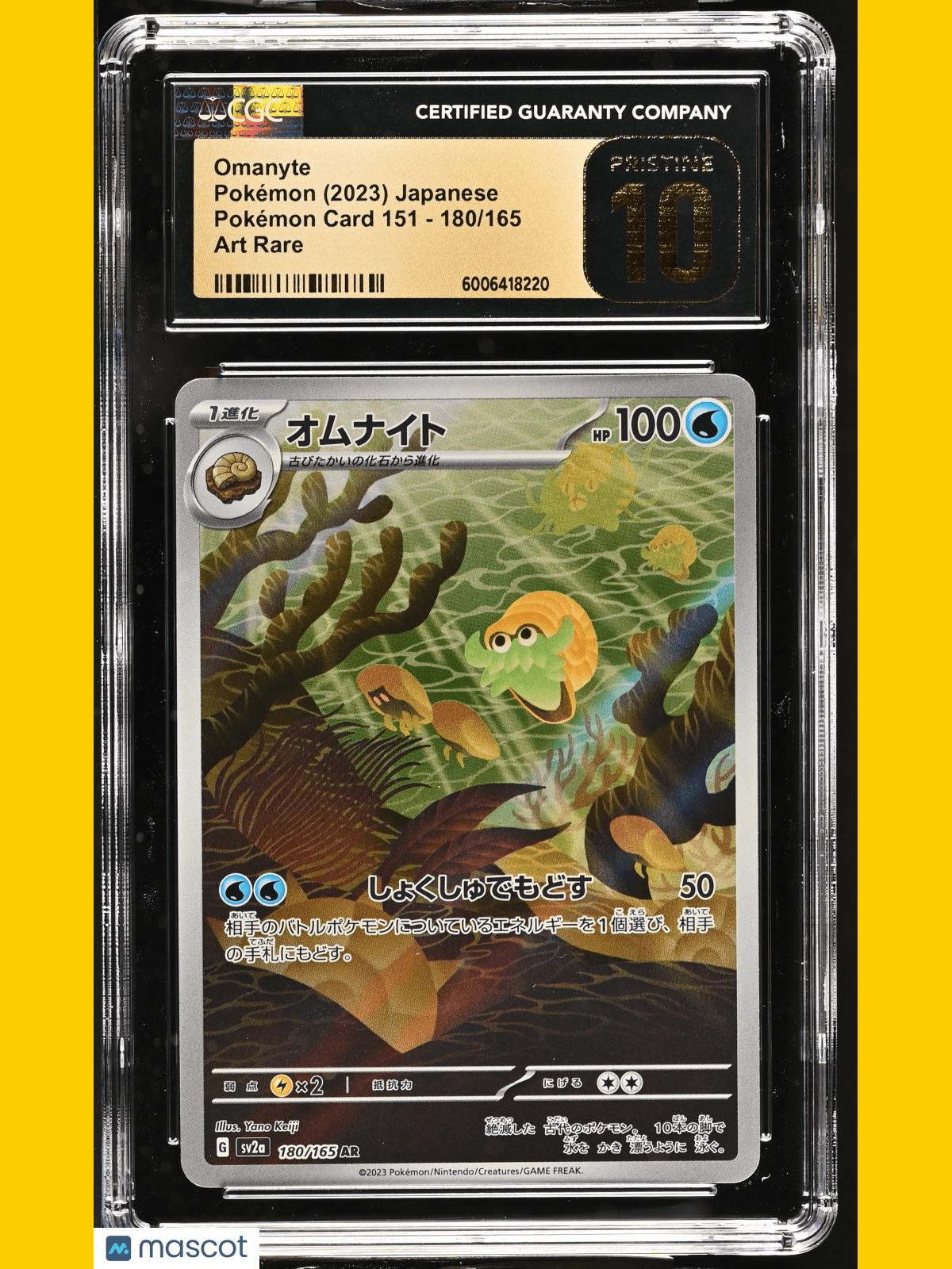 Pokémon Omanyte 2023 Pokémon Pokemon Card 151 #180/165 Japanese CGC 10