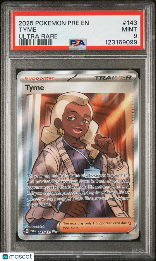 Tyme 2025 Pokemon Pre EN-Prismatic Evolutions #143 Ultra Rare PSA 9