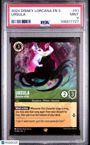 2024 Disney Lorcana—Ursula #91 Into The Inklands—Legendary Nonfoil PSA 9