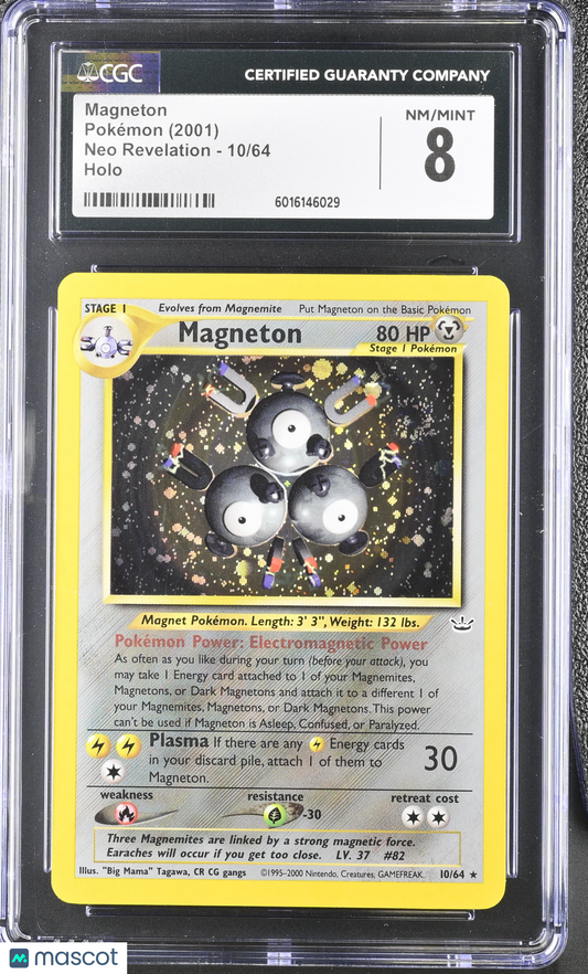 —Magneton #10/64 2001 Pokémon Neo Revelation— Holo CGC 8