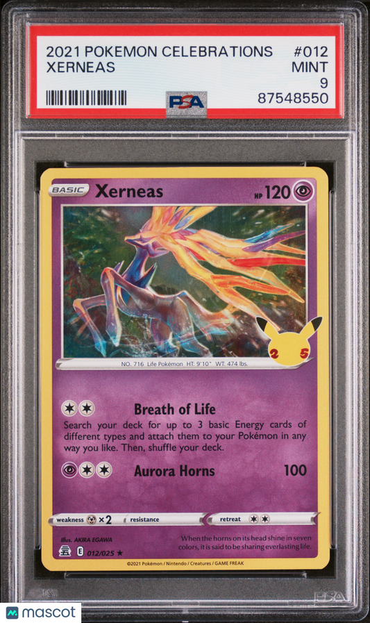 Pokemon TCG Xerneas 2021 Pokemon Celebrations #012 PSA 9