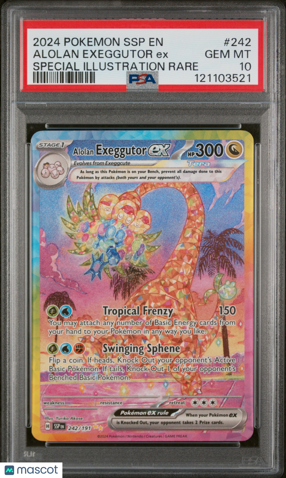 2024 Pokemon TCG—Alolan Exeggutor ex #242 Surging Sparks—SIR Holo PSA 10
