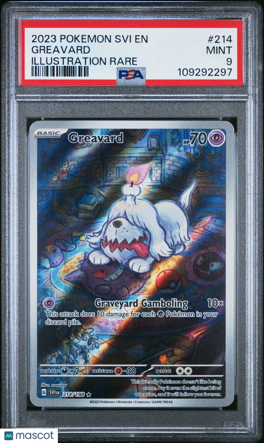 2023 Pokemon TCG Greavard Scarlet & Violet #214/198 PSA 9