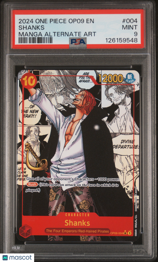 2024 One Piece Shanks Emperors In The New World #004 Manga Alternate Art PSA 9