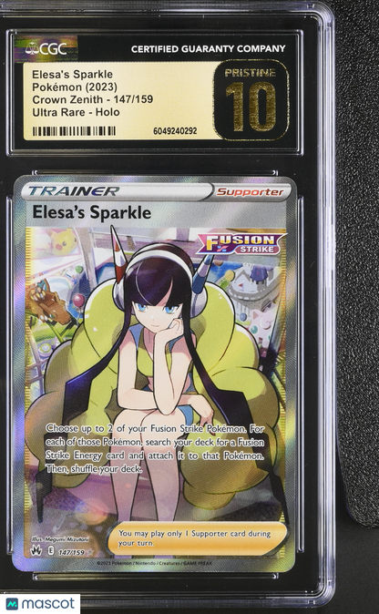2023 Pokemon—Elesa's Sparkle (Full Art) #147/159 Crown Zenith—UR Foil CGC 10