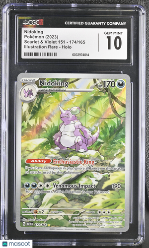 2023 Pokemon—Nidoking #174/165 Scarlet & Violet 151—Illustration Rare CGC 10