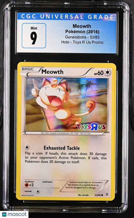 Meowth 2016 Pokemon Generations #53/83 CGC 9