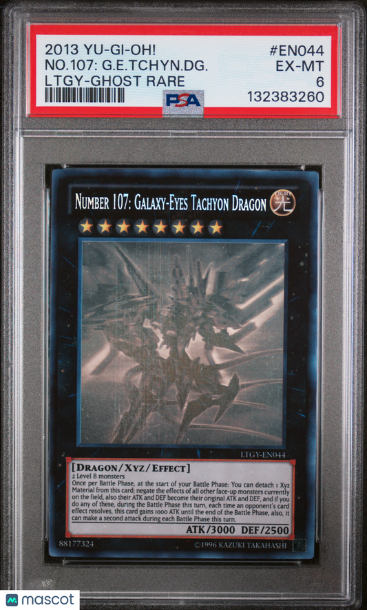 2013 Yu-Gi-Oh! No. 107: Galaxy-Eyes Tachyon Dragon Ghost Rare #EN044 PSA 6