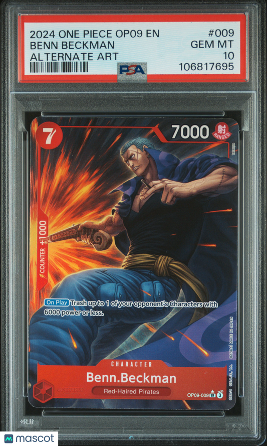 One Piece Benn Beckman Emperors In The New World #009 Alternate Art PSA 10