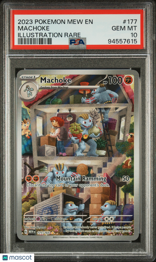 2023 Machoke Pokemon 151 Illustration Rare Holo #177 PSA 10