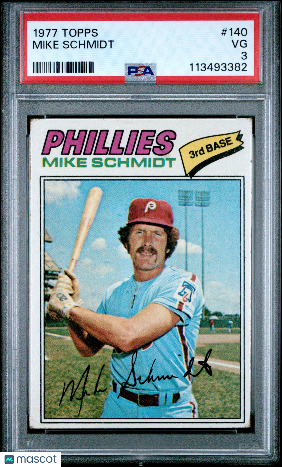 1977 Topps Baseball Mike Schmidt #140 PSA 3