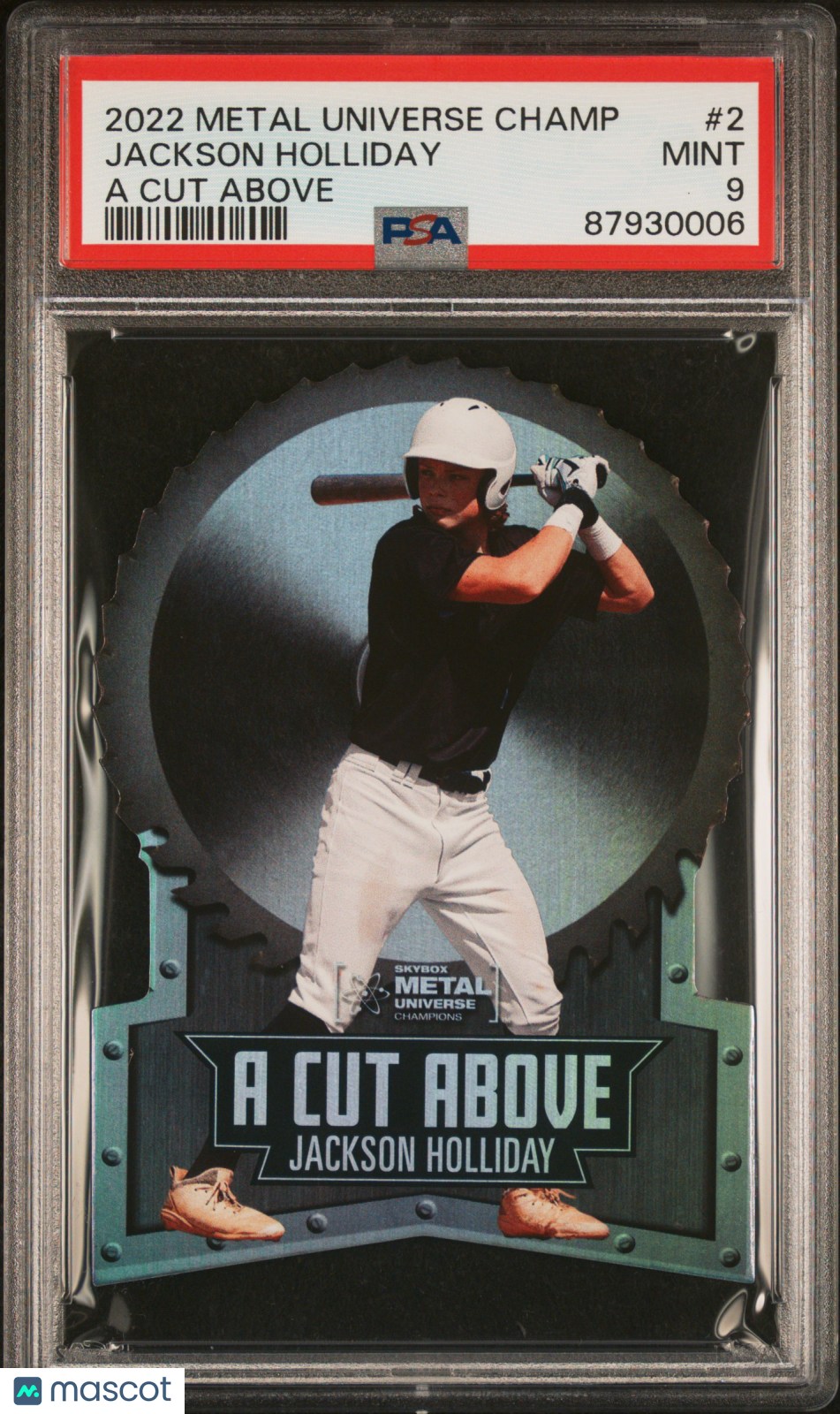 2022 Skybox Metal Universe Champions A Cut Above—Jackson Holliday #2 —PSA 9