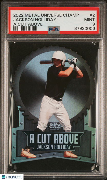 2022 Skybox Metal Universe Champions A Cut Above—Jackson Holliday #2 —PSA 9