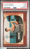 1955 Bowman Bowman Baseball—Mickey Mantle #202 —PSA 3
