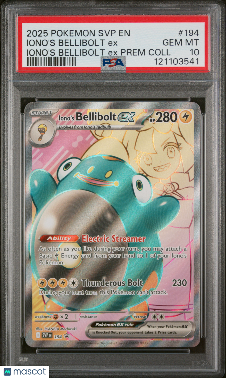 2025 Pokemon Iono's Bellibolt EX SV Black Star Promo #194 PSA 10
