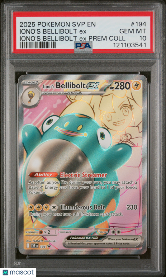 2025 Pokemon Iono's Bellibolt EX SV Black Star Promo #194 PSA 10