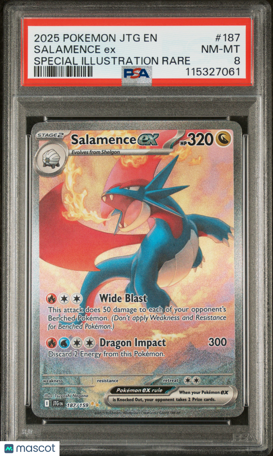 2025 Pokemon Salamence EX Scarlet & Violet Journey Together #187/159 PSA 8